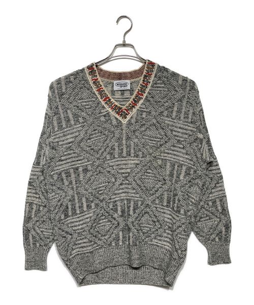 missoni（ミッソーニ）missoni (ミッソーニ) Vネックニット グレー サイズ:Mの古着・服飾アイテム