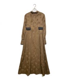 CLANE（クラネ）の古着「VINTAGE FLOWER SATIN ONEPIECE」｜ブラウン