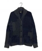 RRLダブルアールエル）の古着「Indigo Patchwork Cardigan」｜グレー×ネイビー