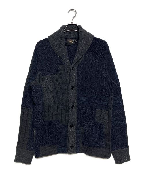 RRL（ダブルアールエル）RRL (ダブルアールエル) Indigo Patchwork Cardigan グレー×ネイビー サイズ:Sの古着・服飾アイテム