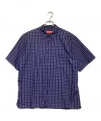 SUPREMEシュプリーム）の古着「Loose Fit Mini Plaid S/S Shirt」｜ネイビー