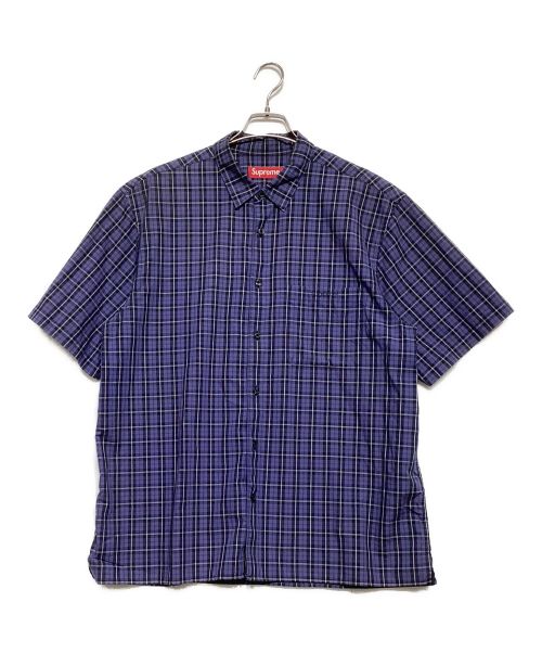 SUPREME（シュプリーム）SUPREME (シュプリーム) Loose Fit Mini Plaid S/S Shirt ネイビー サイズ:Lの古着・服飾アイテム