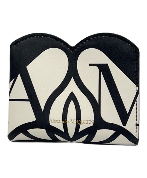 ALEXANDER McQUEEN（アレキサンダーマックイーン）ALEXANDER McQUEEN (アレキサンダーマックイーン) Seal Logo Card Wallet ホワイト×ブラックの古着・服飾アイテム