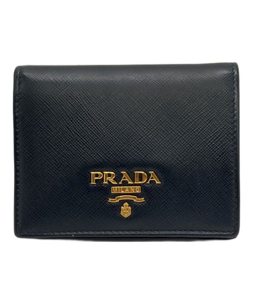 PRADA（プラダ）PRADA (プラダ) 2つ折り財布 ブラックの古着・服飾アイテム