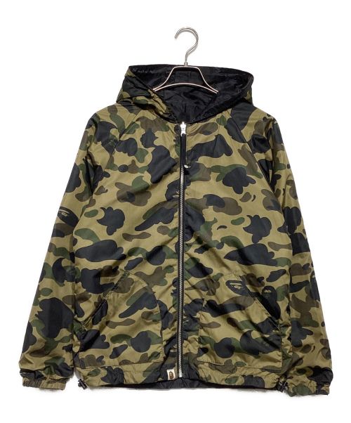 A BATHING APE（アベイシングエイプ）A BATHING APE (アベイシングエイプ) リバーシブルナイロンジャケット グリーン×ブラック サイズ:Sの古着・服飾アイテム