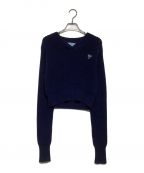 PRADAプラダ）の古着「Branded Cropped Cotton-Knitted Jumper」｜ネイビー