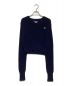 PRADA（プラダ）の古着「Branded Cropped Cotton-Knitted Jumper」｜ネイビー