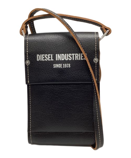 DIESEL（ディーゼル）DIESEL (ディーゼル) Crust-Crossbody レザーショルダーバッグ ブラックの古着・服飾アイテム