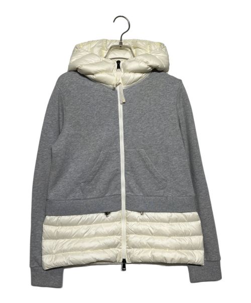 MONCLER（モンクレール）MONCLER (モンクレール) MAGLIA CARDIGAN グレー×ホワイト サイズ:Mの古着・服飾アイテム