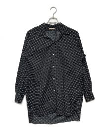 HEUGN（ユーゲン）の古着「Circle Dot Regular Collar Shirt」｜ブラック