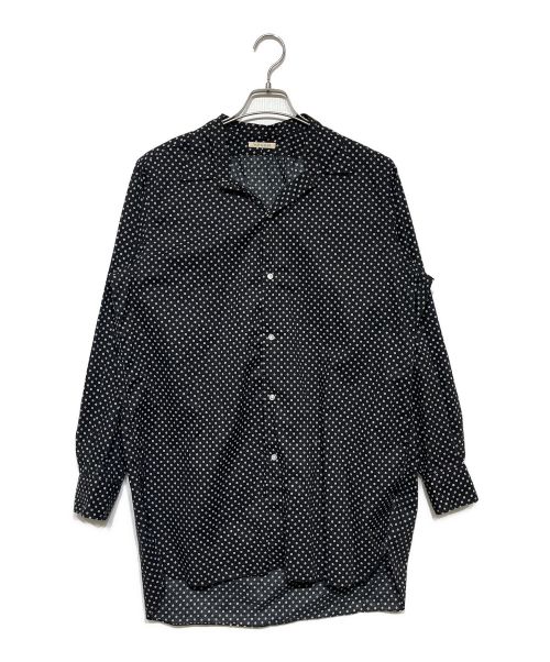 HEUGN（ユーゲン）HEUGN (ユーゲン) Circle Dot Regular Collar Shirt ブラック サイズ:3の古着・服飾アイテム