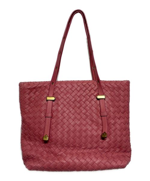 BOTTEGA VENETA（ボッテガベネタ）BOTTEGA VENETA (ボッテガベネタ) イントレチャートレザートートバッグ ピンクの古着・服飾アイテム