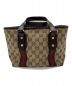 GUCCI (グッチ) GGキャンバスミニトートバッグ ブラウン：40000円