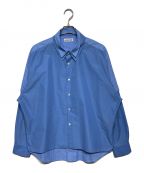 SOFTHYPHENソフトハイフン）の古着「DOUBLE FRONT OVER SIZED SIGNATURE SHIRT」｜ブルー