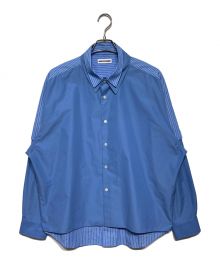 SOFTHYPHEN（ソフトハイフン）の古着「DOUBLE FRONT OVER SIZED SIGNATURE SHIRT」｜ブルー