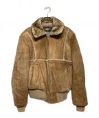 GARSELガゼル）の古着「Suede and Shearling Lamb Bomber Jacket」｜ベージュ