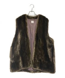 6(ROKU) BEAUTY&YOUTH（ロク ビューティーアンドユース）の古着「FAKE MINK FUR VEST(フェイク ミンク ファー ベスト)」｜ブラウン