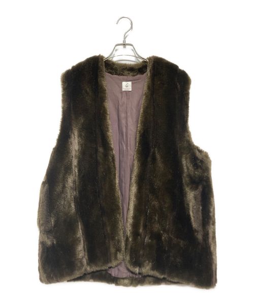 6(ROKU) BEAUTY&YOUTH（ロク ビューティーアンドユース）6(ROKU) BEAUTY&YOUTH (ロク ビューティーアンドユース) FAKE MINK FUR VEST(フェイク ミンク ファー ベスト) ブラウン サイズ:36の古着・服飾アイテム