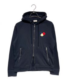 MONCLER（モンクレール）の古着「ジップパーカー フロントワッペン」｜ネイビー