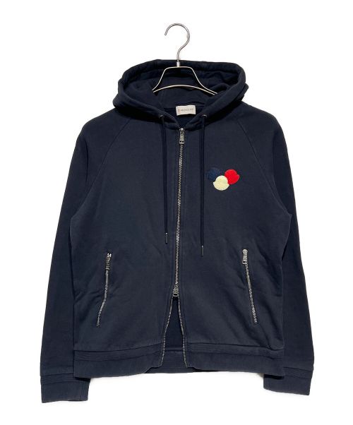 MONCLER（モンクレール）MONCLER (モンクレール) ジップパーカー フロントワッペン ネイビー サイズ:Lの古着・服飾アイテム