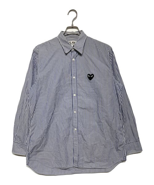 PLAY COMME des GARCONS（プレイ コムデギャルソン）PLAY COMME des GARCONS (プレイ コムデギャルソン) ストライプシャツ ブルー サイズ:Lの古着・服飾アイテム