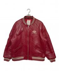 AVIREX (アヴィレックス) SHEEP SKIN VARSITY JACKET レッド サイズ:L