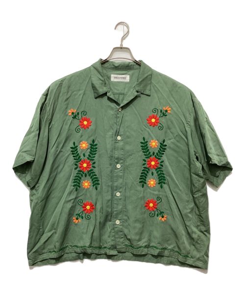 DISCOVERED（ディスカバード）DISCOVERED (ディスカバード) FLOWER STITCH S/S OPEN COLLAR SHIRTS グリーン サイズ:3の古着・服飾アイテム