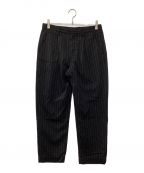 MINEDENIMマインデニム）の古着「Wool Serge Stripe Tapered TRS」｜ブラック