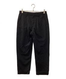 MINEDENIM（マインデニム）の古着「Wool Serge Stripe Tapered TRS」｜ブラック