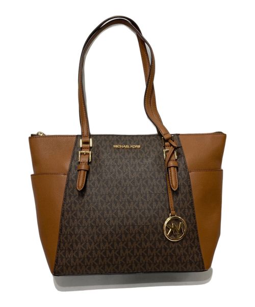 MICHAEL KORS（マイケルコース）MICHAEL KORS (マイケルコース) CHARLOTTE LG TZ TOTE ブラウンの古着・服飾アイテム