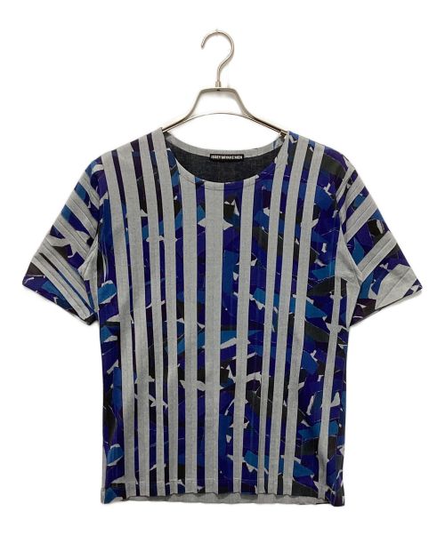 ISSEY MIYAKE MEN（イッセイミヤケメン）ISSEY MIYAKE MEN (イッセイミヤケメン) マルチカラーストライプTシャツ グレー×ブルー サイズ:1の古着・服飾アイテム