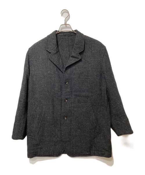 COMME des GARCONS HOMME PLUS（コムデギャルソンオムプリュス）COMME des GARCONS HOMME PLUS (コムデギャルソンオムプリュス) グレンチェックウールテーラードジャケット ブラック サイズ:Ｍの古着・服飾アイテム