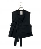 Ujohウジョー）の古着「Pocket W Belted Vest」｜ブラック