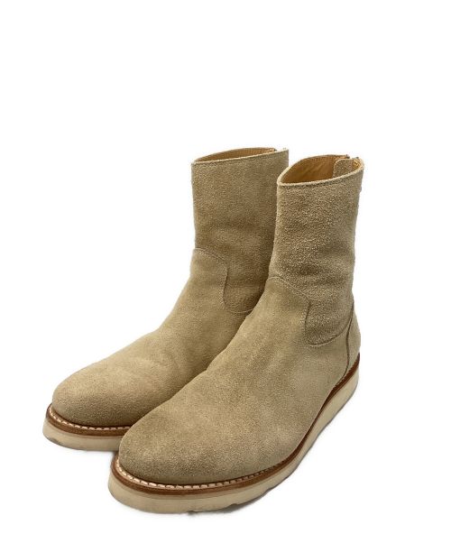 MINEDENIM（マインデニム）MINEDENIM (マインデニム) SUEDE LEATHER BACK ZIP BOOTS ベージュ サイズ:40の古着・服飾アイテム