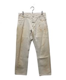 HELMUT LANG JEANS（ヘルムートラングジーンズ）の古着「サビ加工デニムパンツ」｜アイボリー