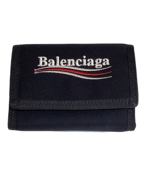 BALENCIAGA（バレンシアガ）BALENCIAGA (バレンシアガ) EXPLORER SQUARE COIN WALLET コンパクトウォレット 3つ折り財布 ブラックの古着・服飾アイテム