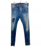 DSQUARED2ディースクエアード）の古着「14AW/COOL GUY JEAN／ヴィンテージ加工ストレッチダメージリペアデニムパンツ」｜インディゴ