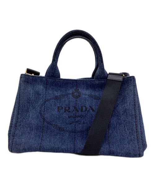 PRADA（プラダ）PRADA (プラダ) 2wayデニムトートバッグ ネイビーの古着・服飾アイテム