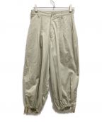 Y'sワイズ）の古着「BORN PRODUCT COTTON TWILL BACK TUCK PANTS コットンツイル バックタック バルーン パンツ」｜カーキ