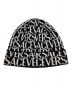 GIANNI VERSACE (ジャンニヴェルサーチ) ALLOVER RIBBED KNIT Beanie　ビーニー　ニット帽 ブラック：14000円