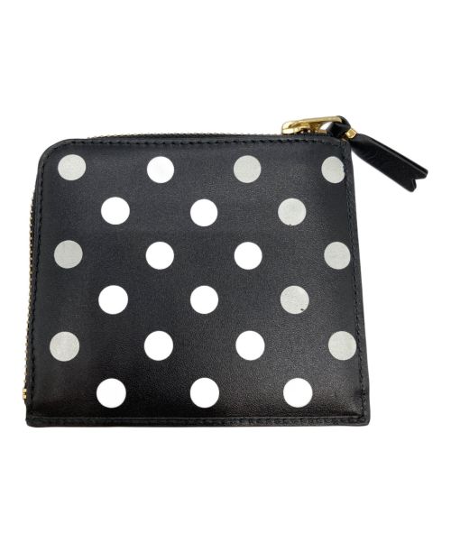 COMME des GARCONS（コムデギャルソン）COMME des GARCONS (コムデギャルソン) POLKA DOTS PRINTED ZIP Wallet ブラックの古着・服飾アイテム