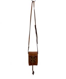 TORY BURCH（トリーバーチ）の古着「MILLER PHONE CROSSBODY/ミラーフォンクロスボディー/スマホケースバッグ」｜ブラウン