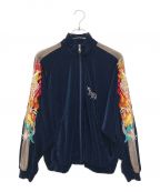 doubletダブレット）の古着「CHAOS EMBROIDERY TRACK JACKET／カオス刺繍トラックジャケット／17AW」｜ネイビー