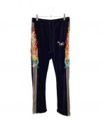 doubletダブレット）の古着「カオスエンブロイタリートラックパンツ／CHAOS EMBROIDERY TRACK PANTS」｜ネイビー