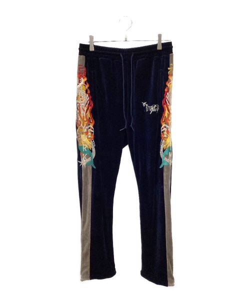 doublet（ダブレット）doublet (ダブレット) カオスエンブロイタリートラックパンツ／CHAOS EMBROIDERY TRACK PANTS ネイビー サイズ:Sの古着・服飾アイテム