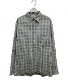 AURALEE（オーラリー）の古着「SUPER LIGHT WOOL CHECK SHIRTS」｜グレー