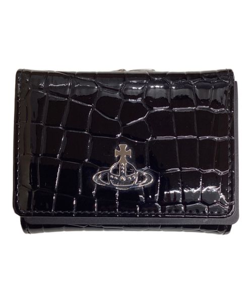 Vivienne Westwood（ヴィヴィアンウエストウッド）Vivienne Westwood (ヴィヴィアンウエストウッド) ヴィーガンクロコウォレット／JOHANNA SMALL FRAME WALLET ブラックの古着・服飾アイテム