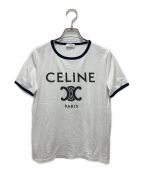 CELINEセリーヌ）の古着「トリオンフ プリント クラシックフィット クルーネックTシャツ」｜ホワイト