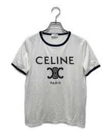 CELINE（セリーヌ）の古着「トリオンフ プリント クラシックフィット クルーネックTシャツ」｜ホワイト