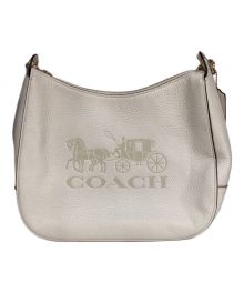 COACH（コーチ）の古着「ジェス・ホーボーホースアンドキャリッジショルダーバッグ」｜ベージュ